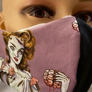 Face masks 3 layered cotton zombie inspired *new